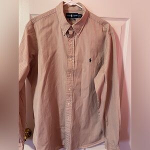 Ralph Lauren Men's Striped Long Sleeves Shirt - Brown/Blue/White Thin Stripes XL